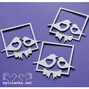 Tekturka Wycinanka Love Letter - Ptaszki w ramkach, 3szt